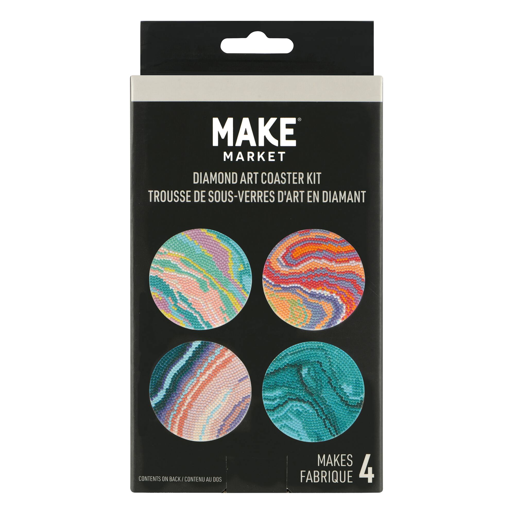 Round Marbled Diamond Art Coaster Kit by Make Market®